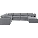  Manufacturer Color_Grey -- Indulge 140" Grey Velvet Upholstered 7 pc Modular Sectional IMAGE 4