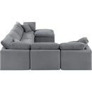  Manufacturer Color_Grey -- Indulge 140" Grey Velvet Upholstered 7 pc Modular Sectional IMAGE 5
