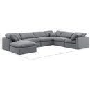 Manufacturer Color_Grey -- Indulge 140" Grey Velvet Upholstered 7 pc Modular Sectional IMAGE 9