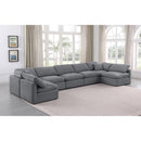  Manufacturer Color_Grey -- Indulge 175" Grey Velvet Upholstered 7 pc Modular Sectional IMAGE 2