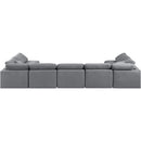 Meridian Indulge Grey Velvet Modular Sectional IMAGE 3