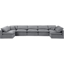  Manufacturer Color_Grey -- Indulge 175" Grey Velvet Upholstered 7 pc Modular Sectional IMAGE 4