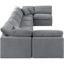  Manufacturer Color_Grey -- Indulge 175" Grey Velvet Upholstered 7 pc Modular Sectional IMAGE 5