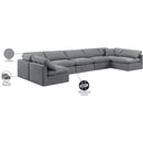  Manufacturer Color_Grey -- Indulge 175" Grey Velvet Upholstered 7 pc Modular Sectional IMAGE 9