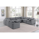  Manufacturer Color_Grey -- Indulge 140" Grey Velvet Upholstered 8 pc Modular Sectional IMAGE 2