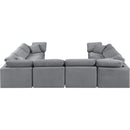  Manufacturer Color_Grey -- Indulge 140" Grey Velvet Upholstered 8 pc Modular Sectional IMAGE 3