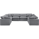  Manufacturer Color_Grey -- Indulge 140" Grey Velvet Upholstered 8 pc Modular Sectional IMAGE 4