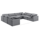 Manufacturer Color_Grey -- Indulge 140" Grey Velvet Upholstered 8 pc Modular Sectional IMAGE 9