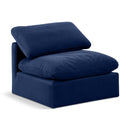  Manufacturer Color_Navy -- Indulge Navy Velvet Upholstered Modular Armless Chair IMAGE 1