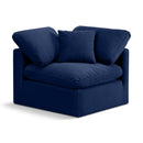 Meridian Indulge Navy Velvet Corner Chair IMAGE 1