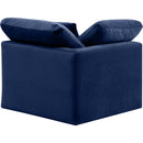  Manufacturer Color_Navy -- Indulge Navy Velvet Upholstered Modular Corner Chair IMAGE 3