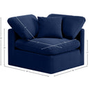 Meridian Indulge Navy Velvet Corner Chair IMAGE 8