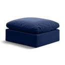 Meridian Indulge Navy Velvet Ottoman IMAGE 1