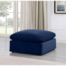  Manufacturer Color_Navy -- Indulge Navy Velvet Upholstered Modular Ottoman IMAGE 2