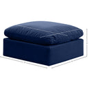 Meridian Indulge Navy Velvet Ottoman IMAGE 5