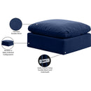  Manufacturer Color_Navy -- Indulge Navy Velvet Upholstered Modular Ottoman IMAGE 6