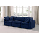  Manufacturer Color_Navy -- Indulge 105" Navy Velvet Upholstered 3 pc Modular Sofa IMAGE 2