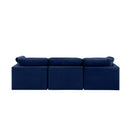  Manufacturer Color_Navy -- Indulge 105" Navy Velvet Upholstered 3 pc Modular Sofa IMAGE 3