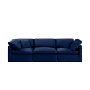 Manufacturer Color_Navy -- Indulge 105" Navy Velvet Upholstered 3 pc Modular Sofa IMAGE 4