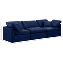  Manufacturer Color_Navy -- Indulge 105" Navy Velvet Upholstered 3 pc Modular Sofa IMAGE 8