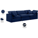 Meridian Indulge Navy Velvet Modular Sofa IMAGE 9