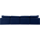  Manufacturer Color_Navy -- Indulge 140" Navy Velvet Upholstered 4 pc Modular Sofa IMAGE 3