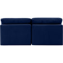  Manufacturer Color_Navy -- Indulge 70" Navy Velvet Upholstered 2 pc Armless Modular Loveseat IMAGE 3
