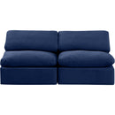  Manufacturer Color_Navy -- Indulge 70" Navy Velvet Upholstered 2 pc Armless Modular Loveseat IMAGE 4
