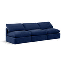  Manufacturer Color_Navy -- Indulge 105" Navy Velvet Upholstered 3 pc Armless Modular Sofa IMAGE 1