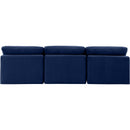  Manufacturer Color_Navy -- Indulge 105" Navy Velvet Upholstered 3 pc Armless Modular Sofa IMAGE 3