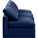  Manufacturer Color_Navy -- Indulge 105" Navy Velvet Upholstered 3 pc Armless Modular Sofa IMAGE 5