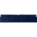  Manufacturer Color_Navy -- Indulge 140" Navy Velvet Upholstered 4 pc Armless Modular Sofa IMAGE 3