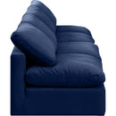  Manufacturer Color_Navy -- Indulge 140" Navy Velvet Upholstered 4 pc Armless Modular Sofa IMAGE 5