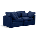  Manufacturer Color_Navy -- Indulge 70" Navy Velvet Upholstered 2 pc Modular Loveseat IMAGE 1