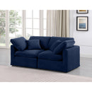  Manufacturer Color_Navy -- Indulge 70" Navy Velvet Upholstered 2 pc Modular Loveseat IMAGE 2
