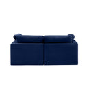  Manufacturer Color_Navy -- Indulge 70" Navy Velvet Upholstered 2 pc Modular Loveseat IMAGE 3