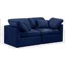 Meridian Indulge Navy Velvet Modular Sofa IMAGE 8