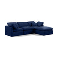  Manufacturer Color_Navy -- Indulge 105" Navy Velvet Upholstered 4 pc Modular Sectional IMAGE 1