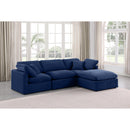  Manufacturer Color_Navy -- Indulge 105" Navy Velvet Upholstered 4 pc Modular Sectional IMAGE 2