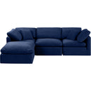  Manufacturer Color_Navy -- Indulge 105" Navy Velvet Upholstered 4 pc Modular Sectional IMAGE 4