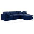  Manufacturer Color_Navy -- Indulge 105" Navy Velvet Upholstered 4 pc Modular Sectional IMAGE 8