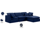  Manufacturer Color_Navy -- Indulge 105" Navy Velvet Upholstered 4 pc Modular Sectional IMAGE 9