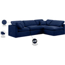  Manufacturer Color_Navy -- Indulge 105" Navy Velvet Upholstered 4 pc Modular Sectional IMAGE 10