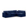  Manufacturer Color_Navy -- Indulge 105" Navy Velvet Upholstered 4 pc Modular Sectional IMAGE 1