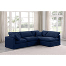  Manufacturer Color_Navy -- Indulge 105" Navy Velvet Upholstered 4 pc Modular Sectional IMAGE 2