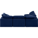  Manufacturer Color_Navy -- Indulge 105" Navy Velvet Upholstered 4 pc Modular Sectional IMAGE 3