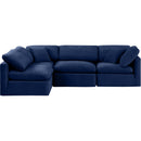  Manufacturer Color_Navy -- Indulge 105" Navy Velvet Upholstered 4 pc Modular Sectional IMAGE 4