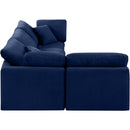  Manufacturer Color_Navy -- Indulge 105" Navy Velvet Upholstered 4 pc Modular Sectional IMAGE 5