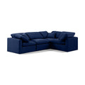  Manufacturer Color_Navy -- Indulge 105" Navy Velvet Upholstered 4 pc Modular Sectional IMAGE 1