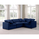  Manufacturer Color_Navy -- Indulge 105" Navy Velvet Upholstered 4 pc Modular Sectional IMAGE 2